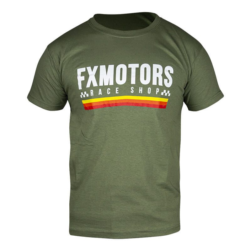 tshirt fxmotors raceshop olive sunset