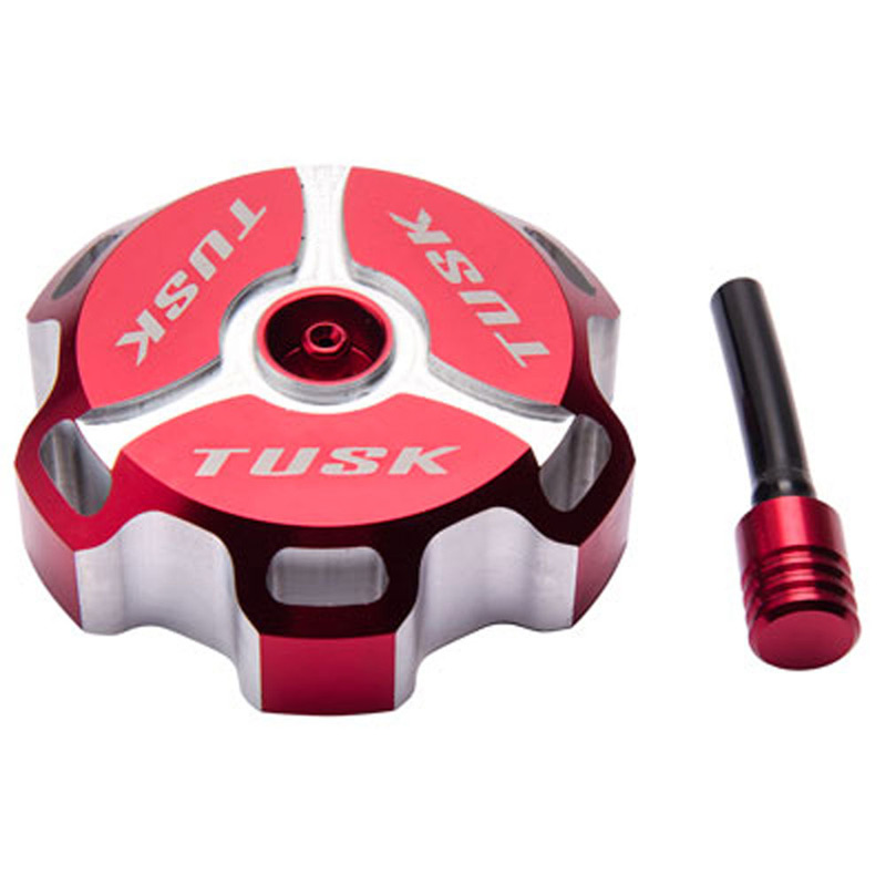 tusk gas cap machined red