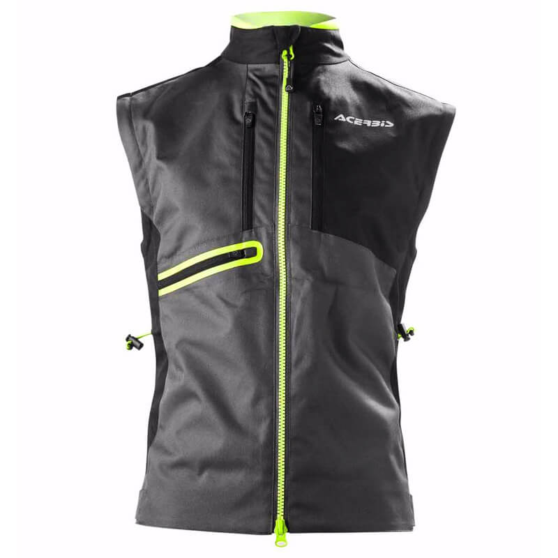 veste acerbis enduro one noir jaune fluo bodywarmer