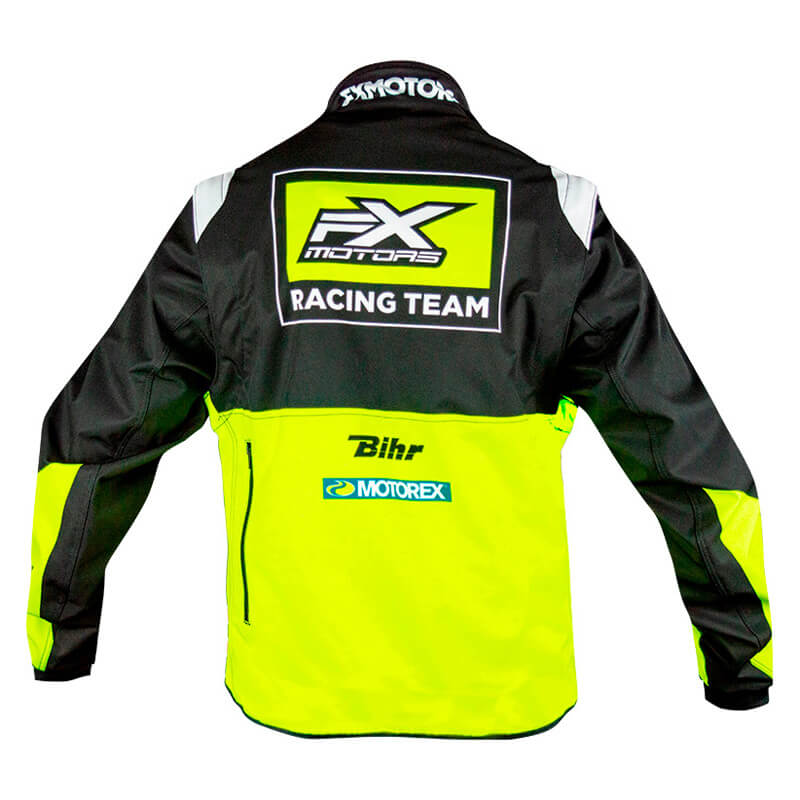 veste softshell enduro fxmotors racing team jaune fluo 2021 first