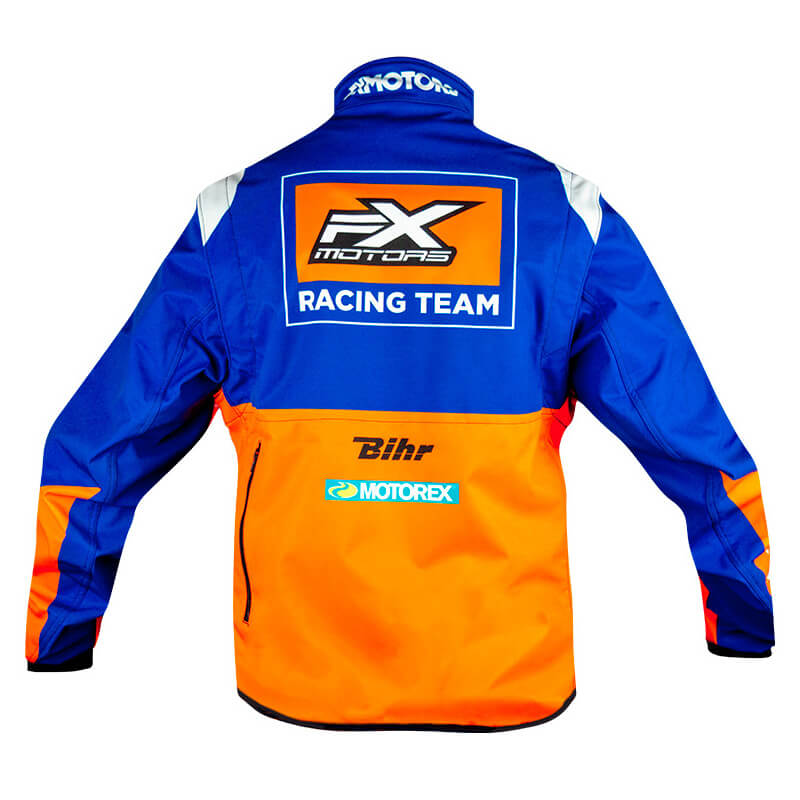veste softshell enduro fxmotors racing team orange bleu 2021 first