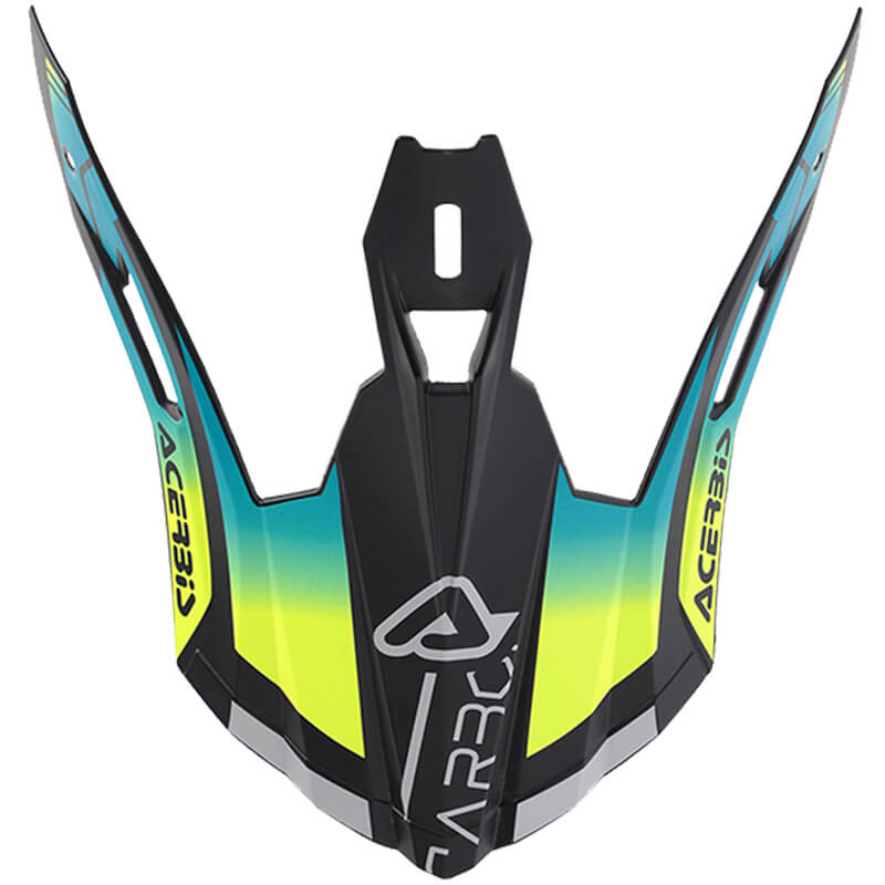 visiere casque acerbis steel carbon graphic bleu jaune
