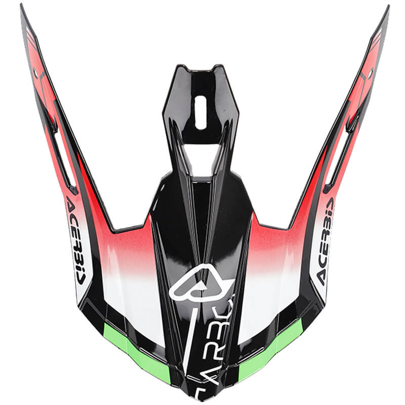 visiere casque acerbis steel carbon graphic vert rouge