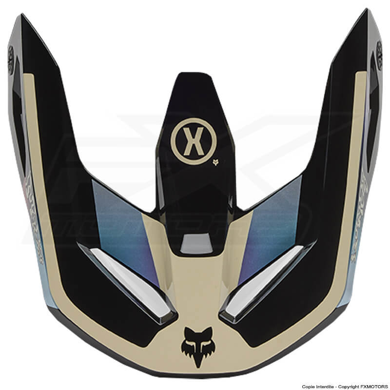 visiere casque fox racing v1 hello future beige 2025 fxmotors