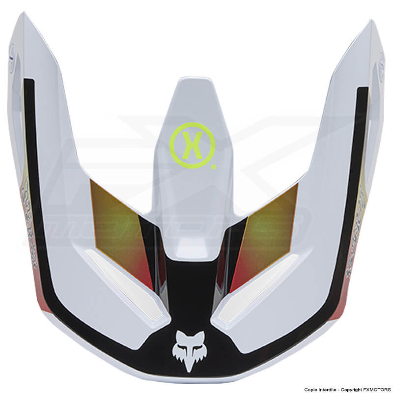 visiere casque fox racing v1 hello future blanc 2025 fxmotors