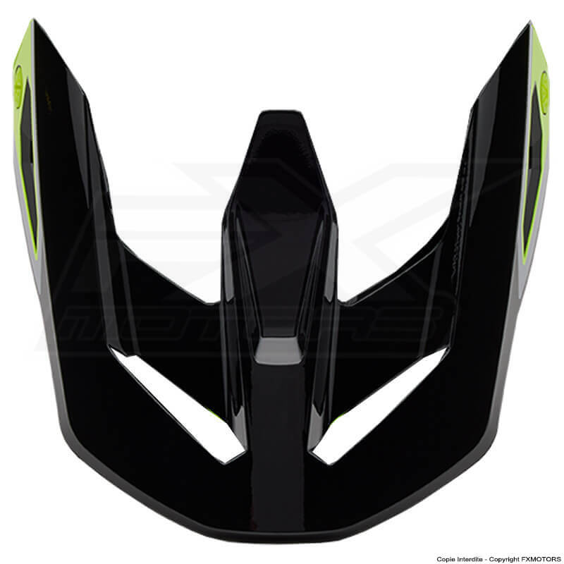 visiere casque fox racing v1 lean noir jaune fluo 2025 fxmotors