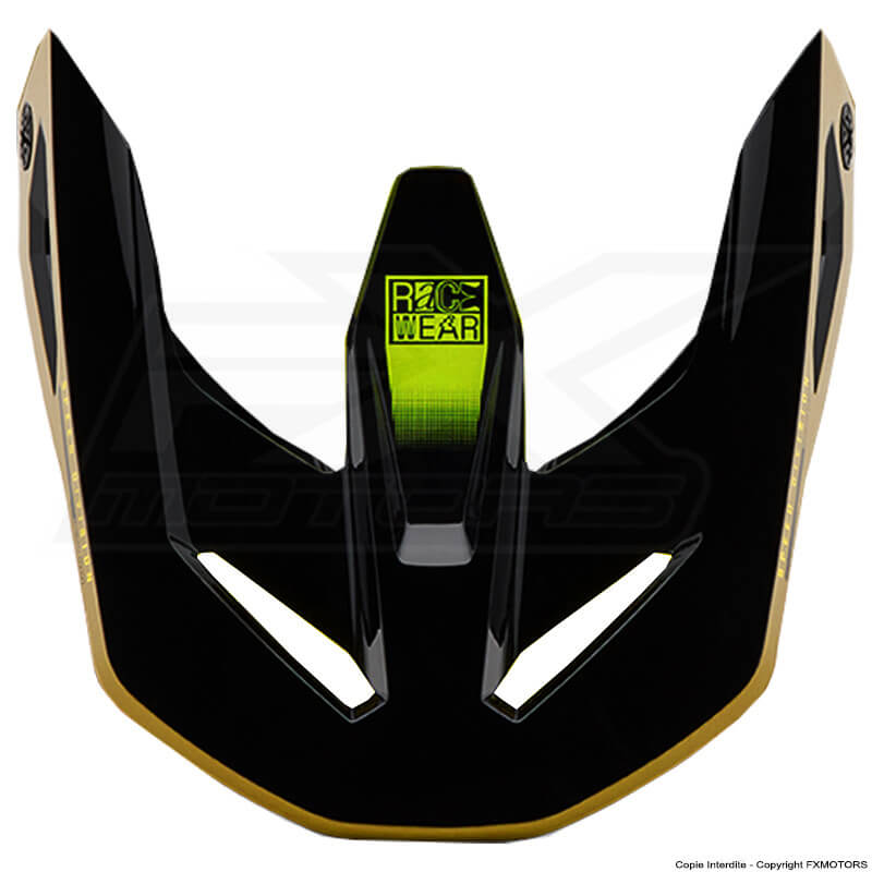 visiere casque fox racing v1 race spec jaune fluo noir 2025  fxmotors+