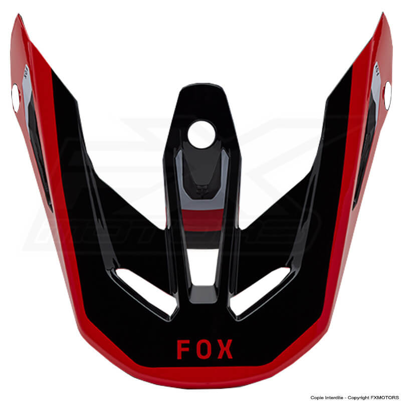 visiere casque fox racing v3 divider rouge gris 2025 fxmotors