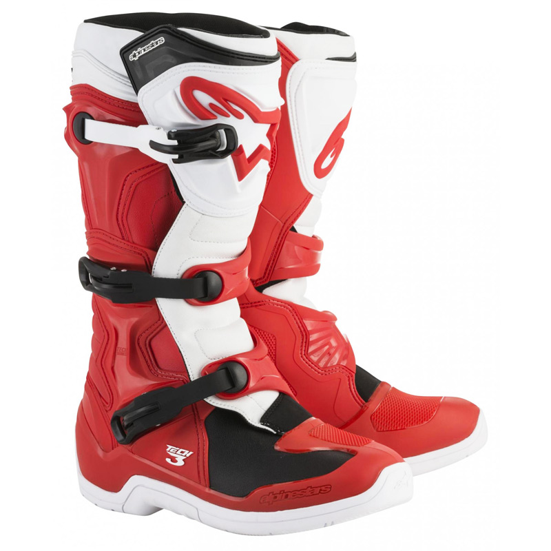 Tech RougeBlanc 3 Bottes Motocross Alpinestars n0OwPk