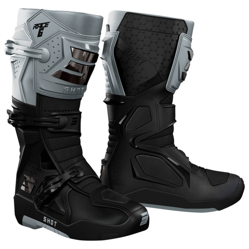 Bottes Motocross Shot Race 6 Gris Chromé