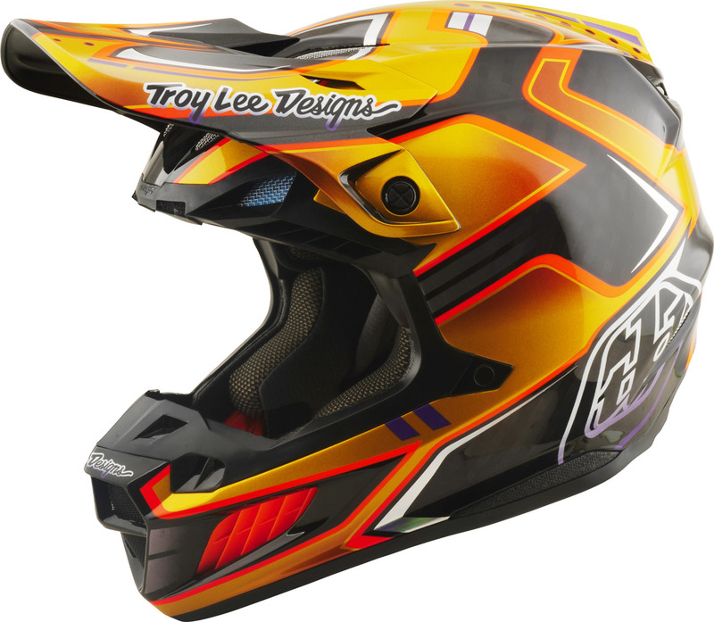 Casque Cross Troy Lee Designs SE5 Carbon Crest Gold
