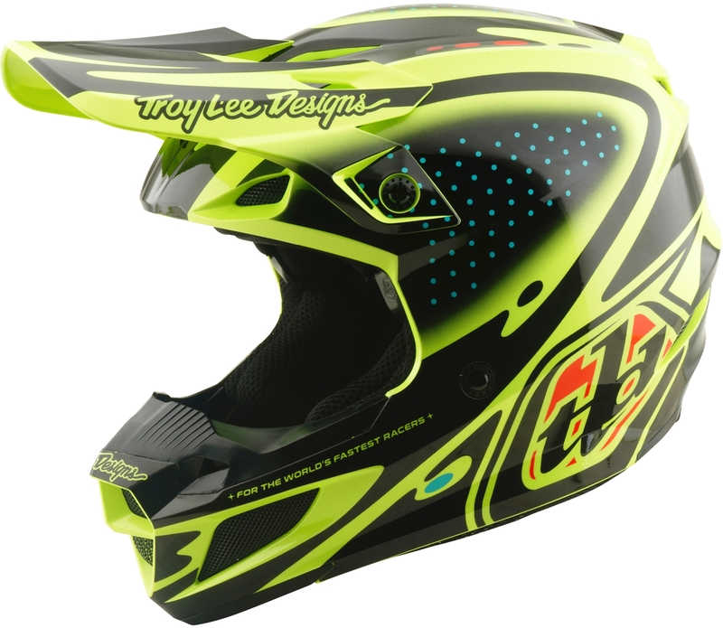 Casque Cross Troy Lee Designs SE5 Polycarbonate Line Jaune