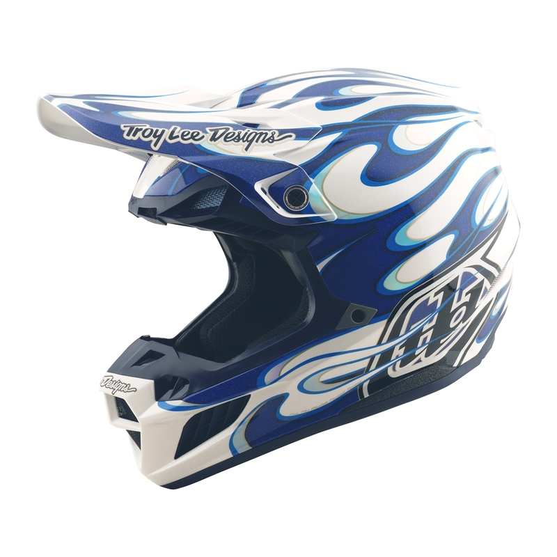 Casque Cross Troy Lee Designs SE5 Composite Torched Bleu