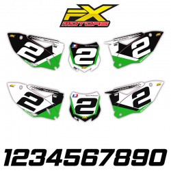 Fonds de Plaques Motocross Perso KAWASAKI KX/KXF Racing Line