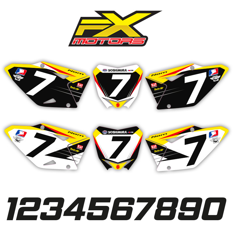 Fonds de Plaques Motocross Perso SUZUKI RM/RMZ Stewart Replica