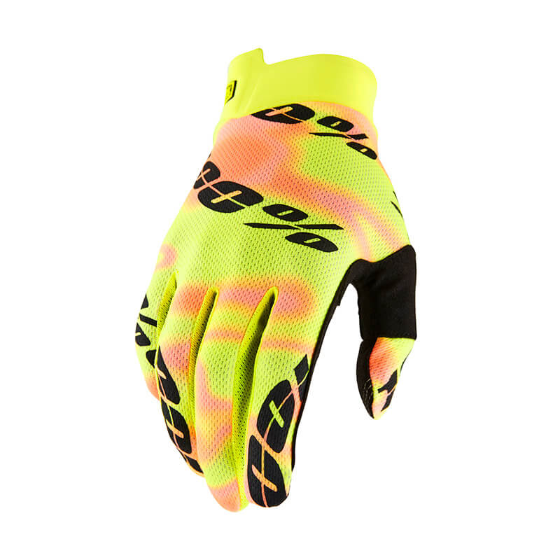 Gants De Vélo 100% ITrack - Léger, Respirant, Paume Cuir Clarino, Doigts Silicone, Taille Unique élastique
