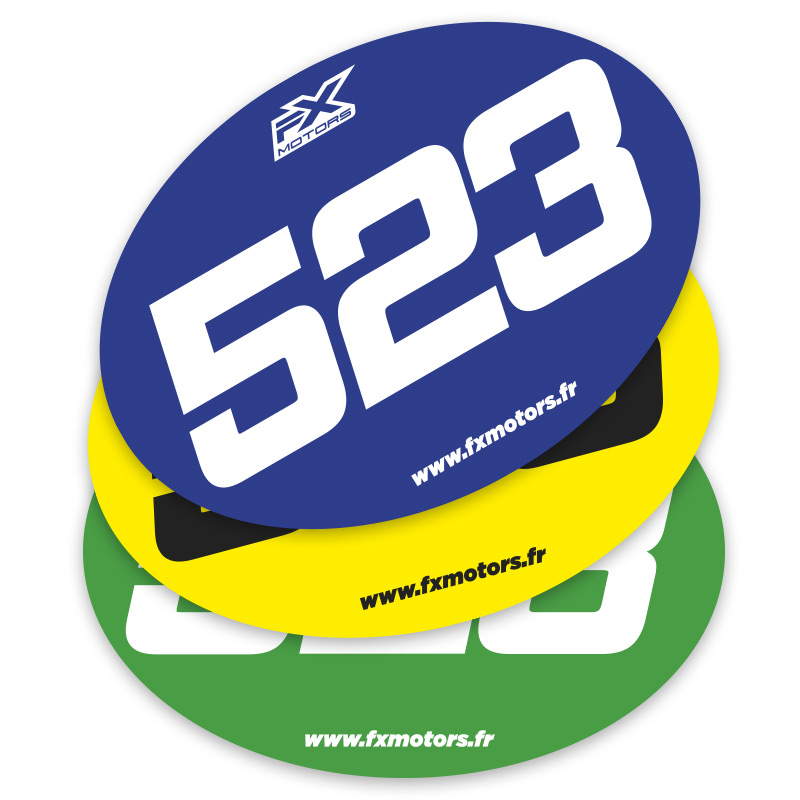 Kit Stickers Numéros de Course Ovale Enduro / Motocross