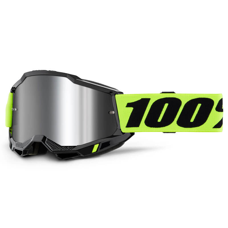 Masque Cross 100% Accuri 2 Jaune Fluo - Ecran Miroir