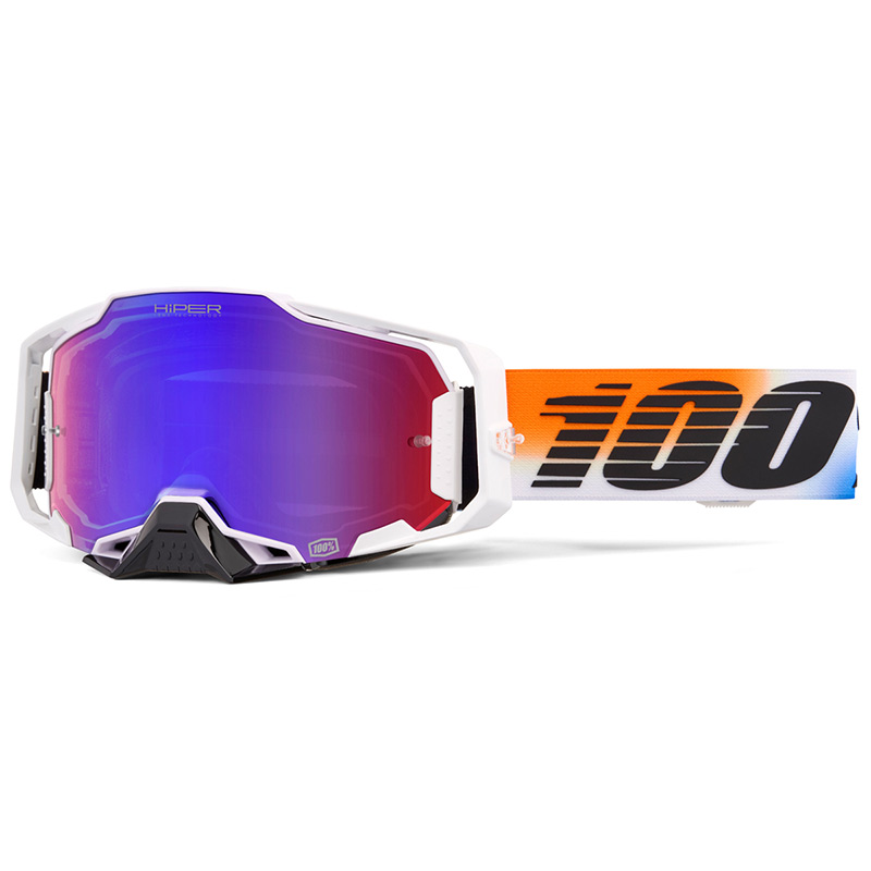 Masque Cross 100% Armega HiPER United - Ecran Mirror Rouge/Bleu