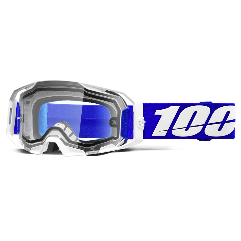 Masque Cross 100% Armatic Enduro Bleu - Ecran Clair