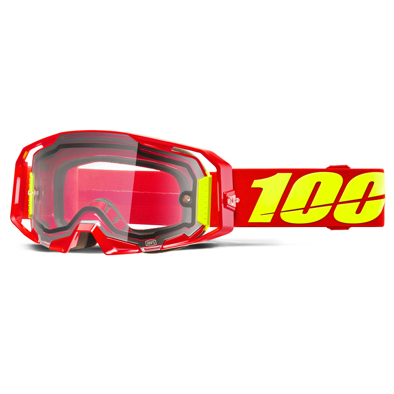 Masque Cross 100% Armatic Enduro Rouge - Ecran Clair