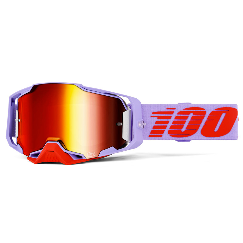 Masque Cross 100% Armega Fausto - Ecran Mirror Rouge