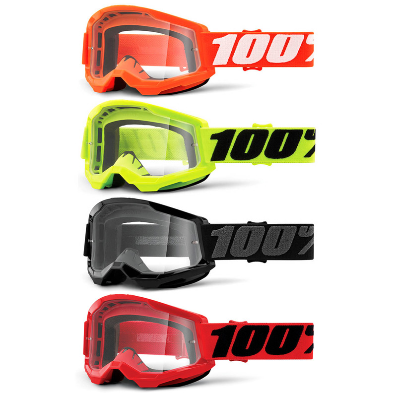 Masque Cross Enduro pour lunettes de moto 100% STRATA Jr. Nation Lentille  transparente Vente en Ligne 