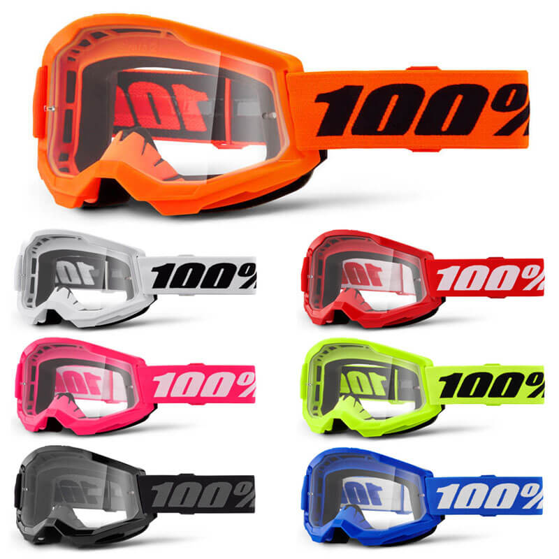 Masque Cross 100% Strata 2 Jaune Fluo 2023 - FX MOTORS