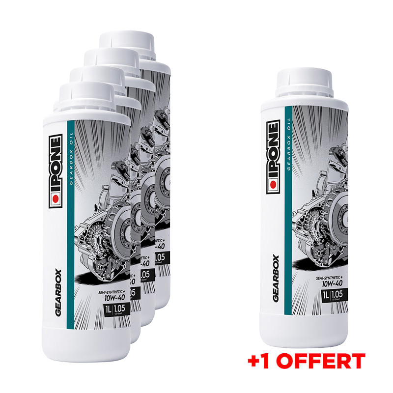 Pack Huile Boîte IPONE Gearbox 10W40 - 4 + 1 GRATUIT