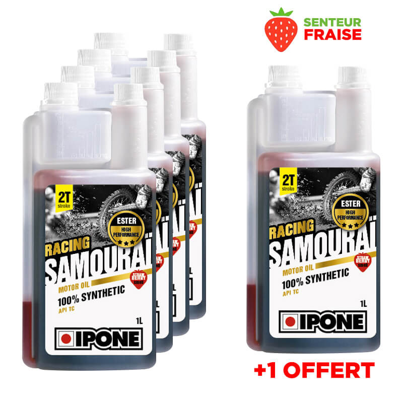 Huile Moteur 2 Temps 100% Synthétique SAMOURAÏ RACING FRAISE