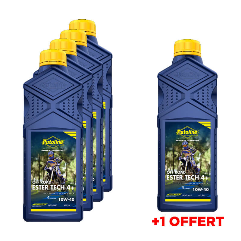 Pack Putoline Tech Off Road 4 Temps - 10W40 - 4 + 1 GRATUIT