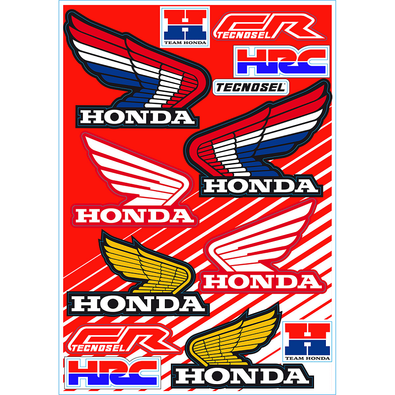 Planche de Stickers Vintage Universels - HONDA CR