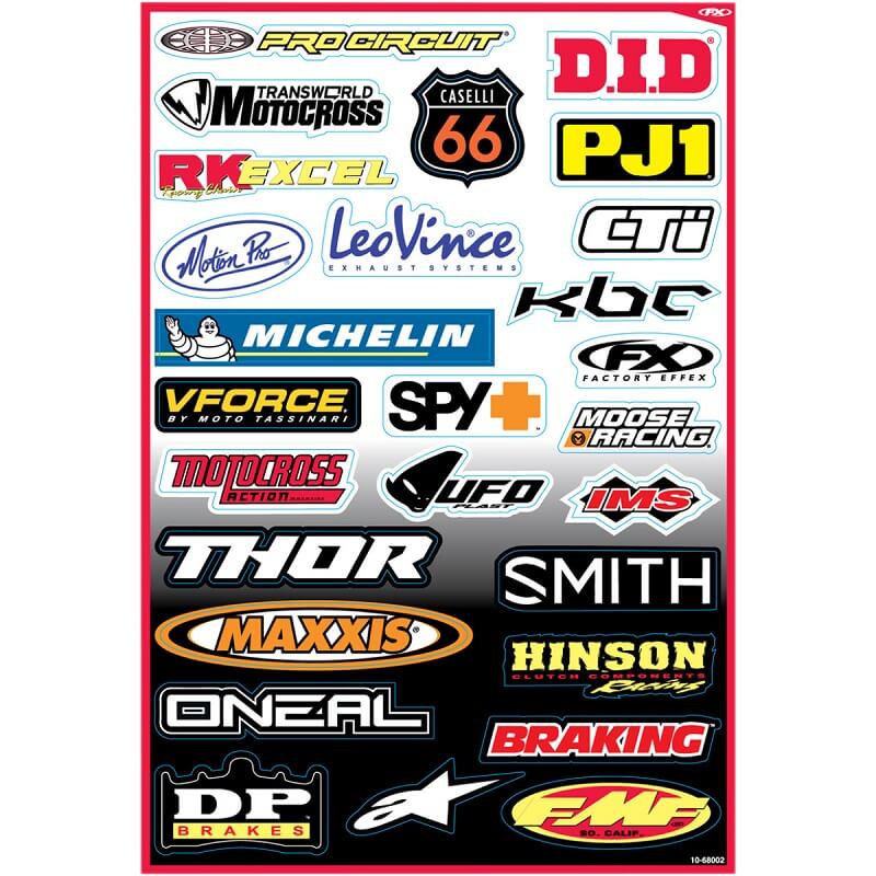 Planche de Stickers Sponsors Kit B - FACTORY EFFEX