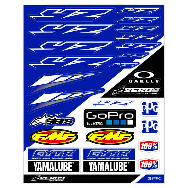 Planche de Stickers Yamaha Sponsors - Zeronine