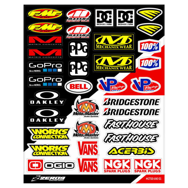 Planche de Stickers Universels Sponsors 3 - Zeronine