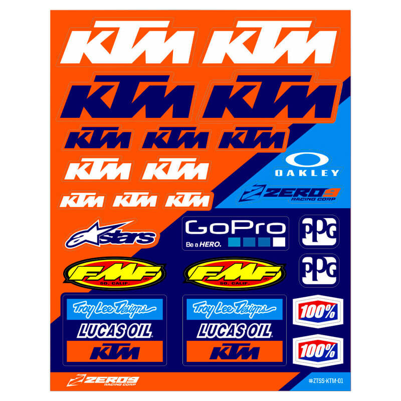 Planche de Stickers KTM Sponsors - Zeronine