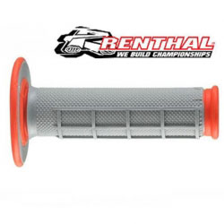 Poignées RENTHAL Dual Grip - Gris/Orange