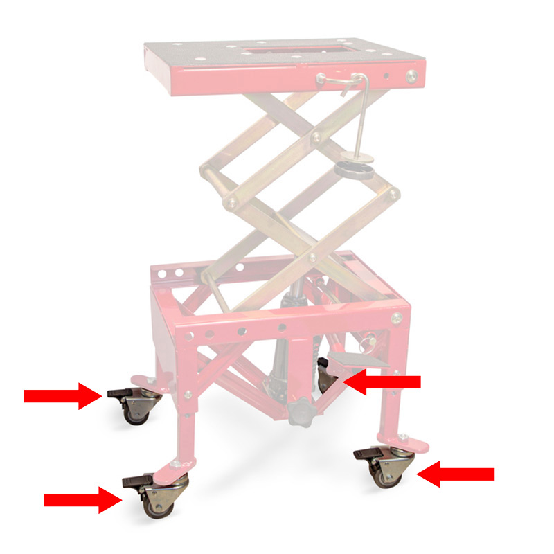 Roues avec Frein pour Lève Moto Hydraulique - BIHR