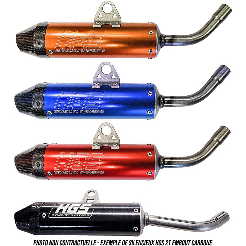 Silencieux Motocross HGS 2 Temps - Embout Carbone