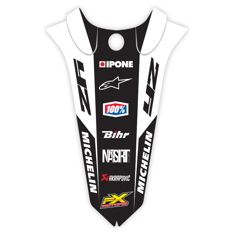 Sticker Garde Boue Arrière FX Racing Line Black - YAMAHA YZ/YZF