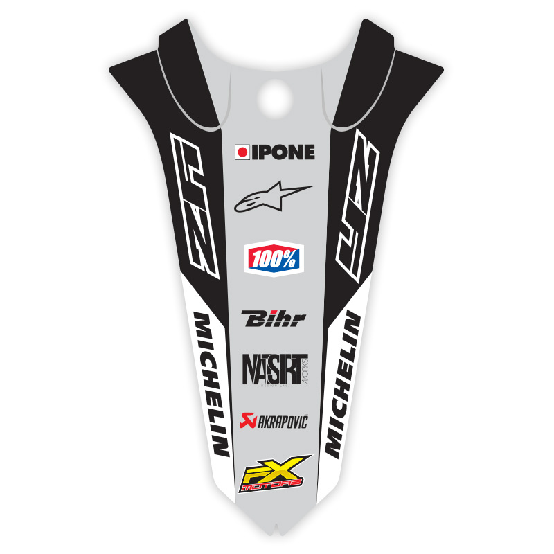 Sticker Garde Boue Arrière FX Racing Line White - YAMAHA YZ/YZF