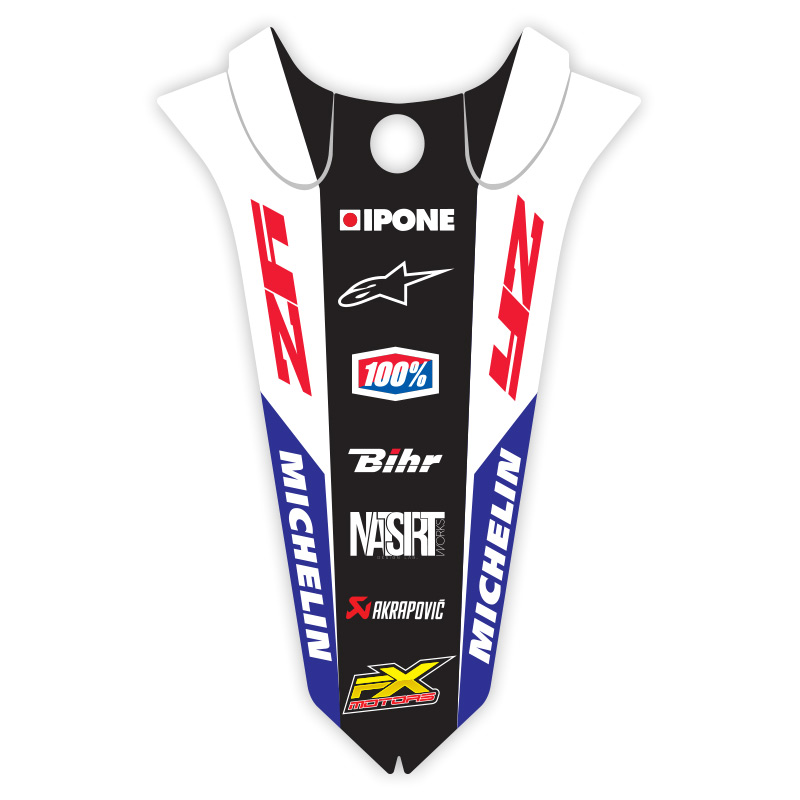 Sticker Garde Boue Arrière FX Racing Line Blue - YAMAHA YZ/YZF