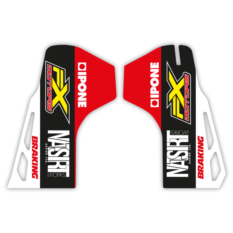 Stickers Protections de Fourche FX Racing Line Red - CR/CRF