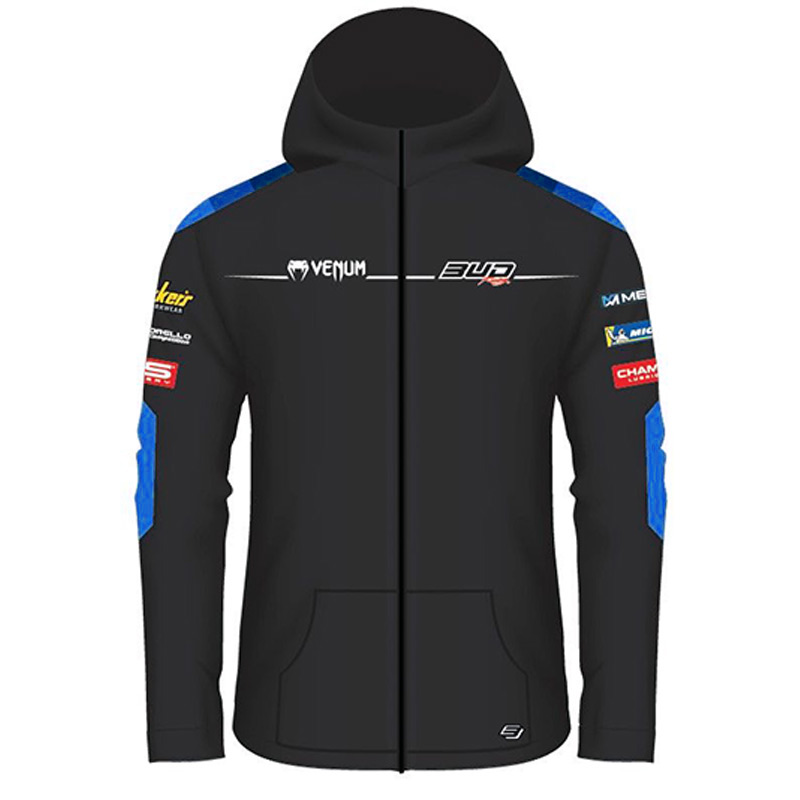 Sweat Bud Racing Team à Capuche Zip Bleu/Noir 2024