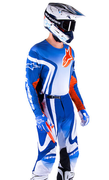 * Tenue Cross Alpinestars Racer Semi Bleu/Orange 2023