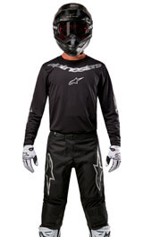 Tenue Cross Alpinestars Fluid Graphite Noir/Gris Argenté 2024