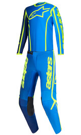 Tenue Cross Alpinestars Fluid Apex Bleu/Jaune Fluo 2026