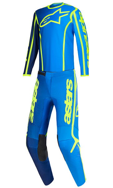 Tenue Cross Alpinestars Fluid Apex Bleu/Jaune Fluo 2026
