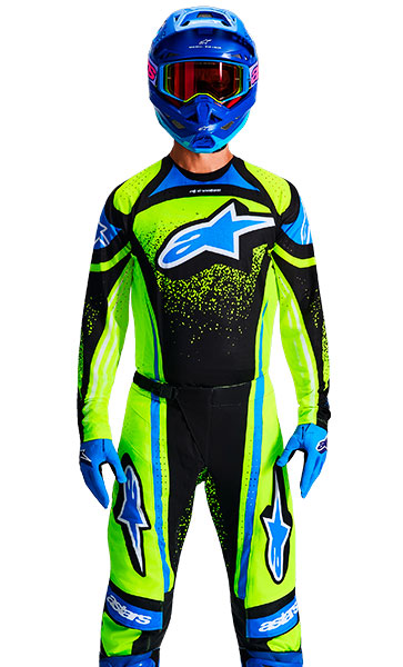 Tenue Cross Alpinestars Techstar Nomur Jaune/Bleu 2026