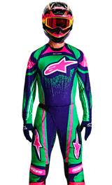 Tenue Cross Alpinestars Techstar Nomur Vert/Rose 2026